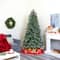 7.5ft. Pre-Lit Snowed Tipped Clermont Mixed Pine & Pinecones Artificial Christmas Tree with Clear LED Lights
